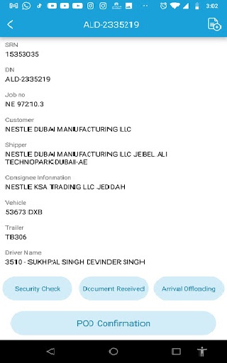ATC Group ePOD Driver App Screen 3