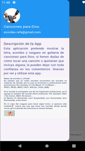 Android application Acordes para Dios screenshort
