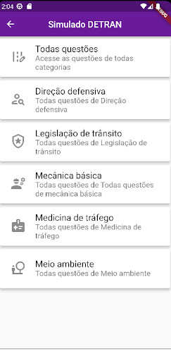 Simulado Detran Screen 3