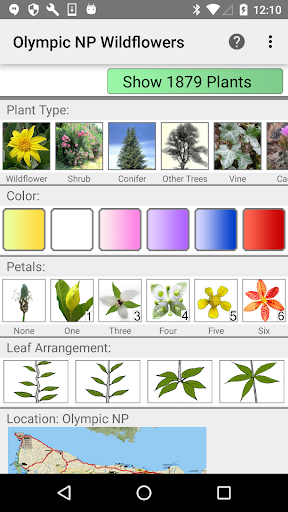 Android application Olympic Wildflowers screenshort