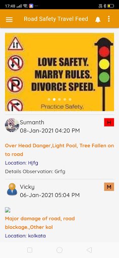 Road Safety App Screen 2