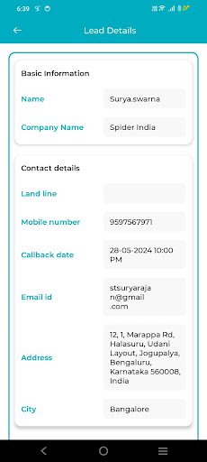 SpiderCRM Screen 2