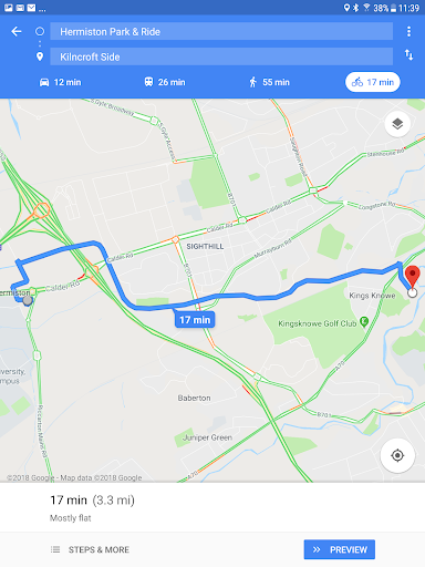 Android application Satnav CycleRoutes-Edinburgh 2 screenshort