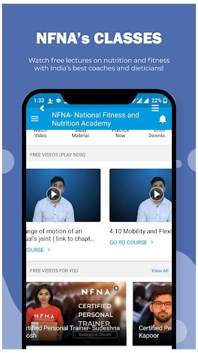 Android application NFNA- National Fitness & Nutri screenshort