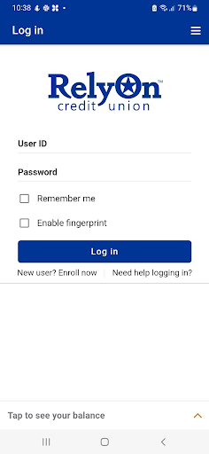 Android application RelyOn CU screenshort