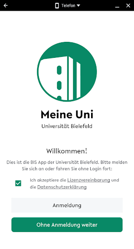 Android application Meine Uni - Uni Bielefeld screenshort
