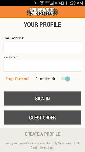 Android application Underwood Quik Stop screenshort