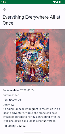 Android application Mooviez screenshort