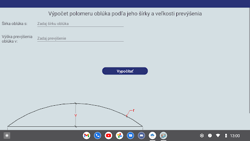 Polomer oblúka Screen 3