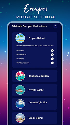 Android application 5 Minute Escapes: Meditations screenshort