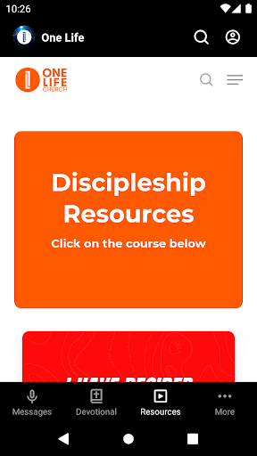 One Life Church Resources Screen 3