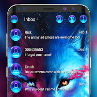 Wolf galaxy keyboard and messages theme