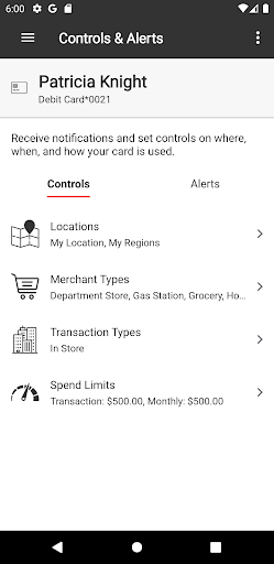 Hiawatha Card Control Screen 3