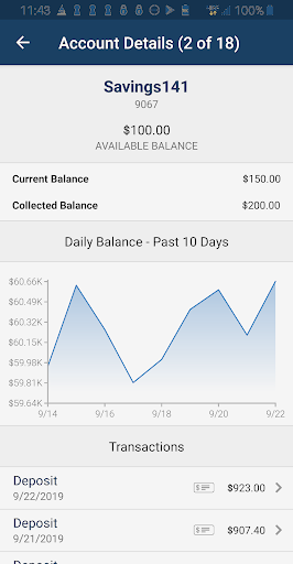 UTB Business Mobile Banking Screen 2