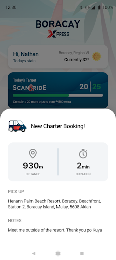 Boracay Xpress Driver Screen 2