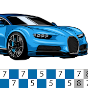  Car Color by Number – Pixel Car Coloring Book 