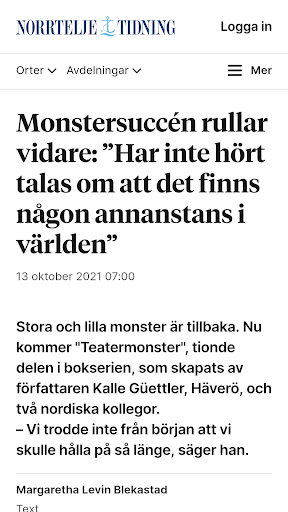 Android application Norrtelje Tidning screenshort