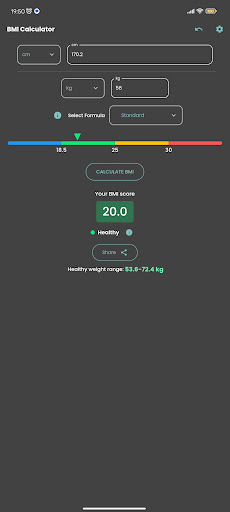 BMI Calculator Screen 2