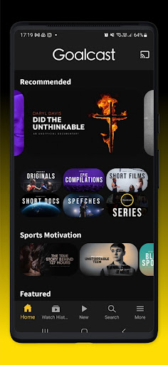 Android application Goalcast screenshort