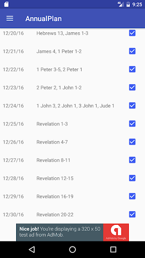 Android application Annual Bible Plan screenshort