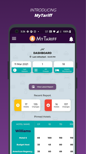 Android application MyTariff - Monitor your hotel' screenshort