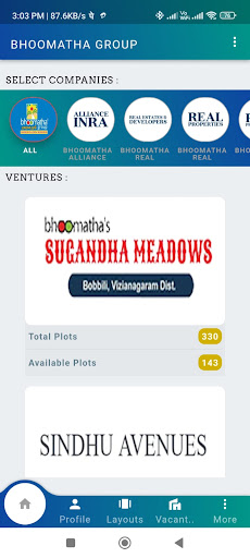 Android application Bhoomatha Group screenshort