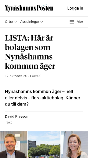 Android application Nynäshamns Posten screenshort
