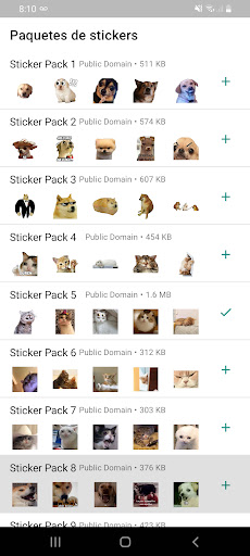 Android application Stickers de perros y gatos mem screenshort