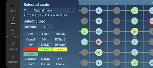 Android application Axonote - music theory helper screenshort