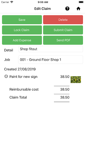 WebReq Exp Claim Screen 3
