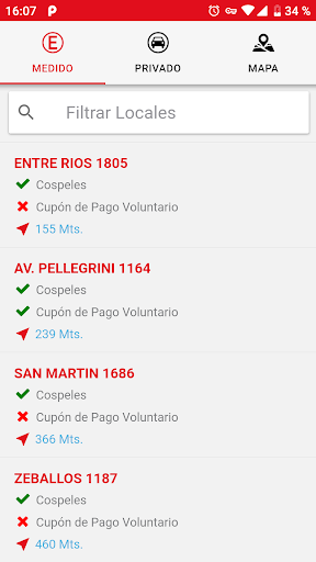 Android application Estacionamiento Rosario screenshort