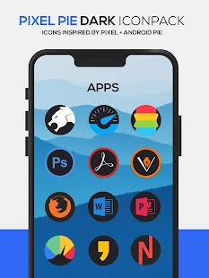Pixel DARK Icon Pack Captura de pantalla