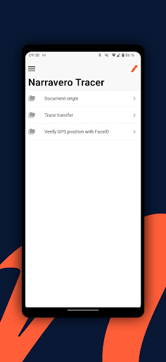 Android application Narravero Tracer screenshort