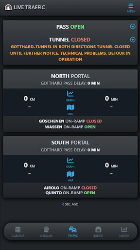 Gotthard Tunnel Traffic Screenshot