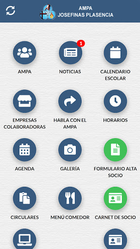 Android application AMPA JOSEFINAS PLASENCIA screenshort