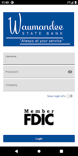 Android application Waumandee State Bank mRDC screenshort
