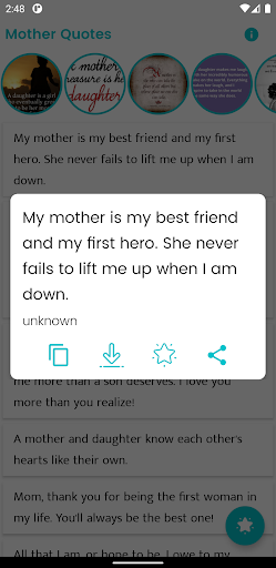 Android application Mother Quotes and Sayings screenshort