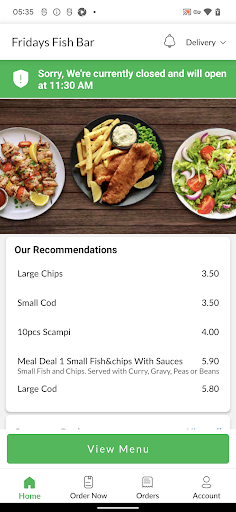 Fridays Fish Bar Screen 2