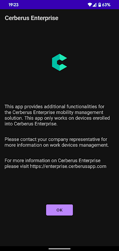Android application Cerberus Enterprise screenshort
