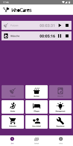 Android application WhoCares screenshort