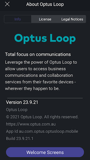 Android application Optus Loop screenshort