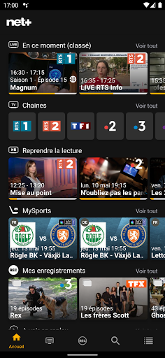 Android application net+ TV Mobile screenshort