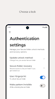 screenshot of Secure folder