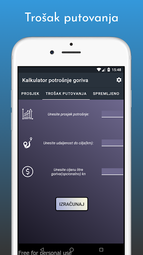 Kalkulator potrošnje goriva Screen 2