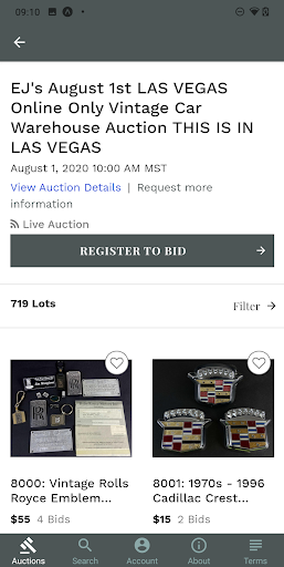 EJ’s Auction & Appraisal Screen 2
