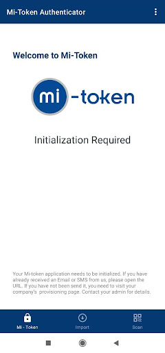 Android application Mi-Token Authenticator screenshort