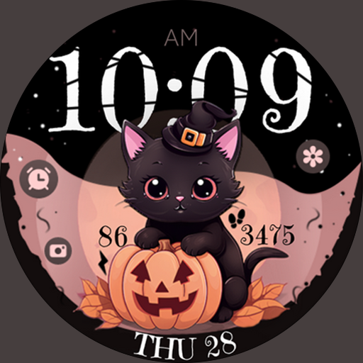 Halloween Cute Cat watch face logo