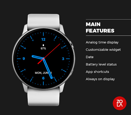 Blue Analog Watch Face Screen 2