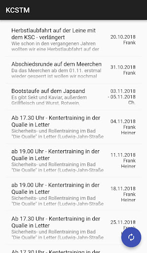 Android application KCSTM Termine screenshort