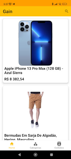 Android application Gain -facilite as suas compras screenshort